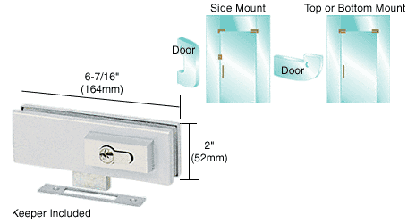 Cerradura para puertas de vidrio de 10 a 12 mm.