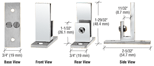Conector para vidrios de 6 a 8 mm.