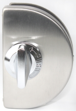 WC-Glastürschloss zum Klemmen bis 12 mm Glas.