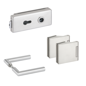 Glasbeschläge für Glastüren.