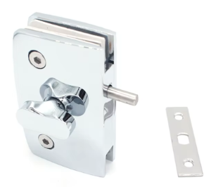 WC-Türschloss für Duschtüren bis 12 mm Glas.